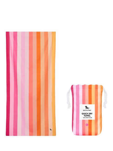 Dock & Bay Quick Dry Beach Towel, Miami Sorbet, Pink