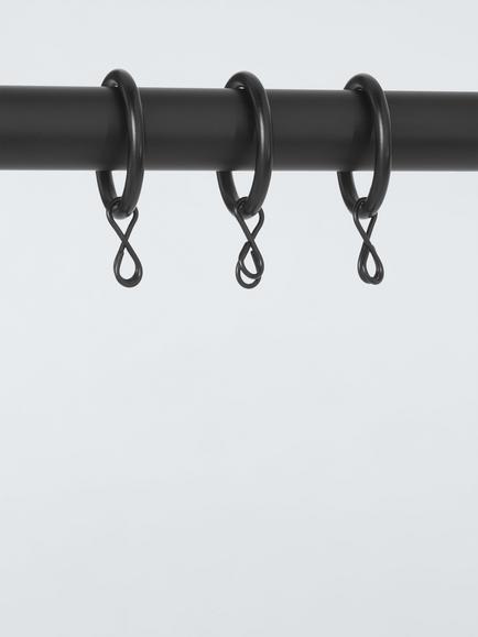 John Lewis Metal Curtain Rings, Dia.19mm, Set of 10 - view 2, Black