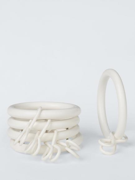 John Lewis Metal Curtain Rings, Dia.19mm, Set of 10, White