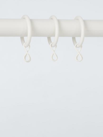 John Lewis Metal Curtain Rings, Dia.19mm, Set of 10 - view 2, White