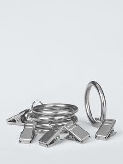 ANYDAY 16/19mm Spare Rings with Clips Pack of 10,, Brushed Nickel