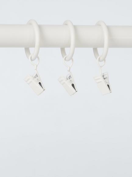 John Lewis 16/19mm Spare Rings with Clips Pack of 10 - view 2, White