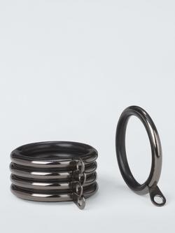 John Lewis Metal Curtains Rings, Dia.25/28mm, Set of 10, Pewter