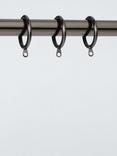 John Lewis Metal Curtains Rings, Dia.25/28mm, Set of 10, Pewter