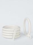 John Lewis Metal Curtains Rings, Dia.25/28mm, Set of 10, Matte White