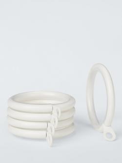 John Lewis Metal Curtains Rings, Dia.25/28mm, Set of 10, Matte White