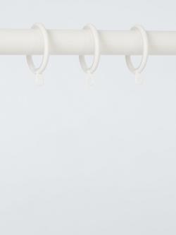 John Lewis Metal Curtains Rings, Dia.25/28mm, Set of 10 - view 2, Matte White