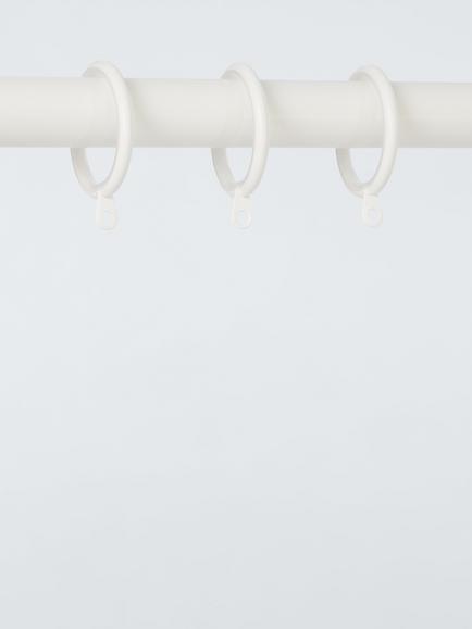 John Lewis Metal Curtains Rings, Dia.25/28mm, Set of 10 - view 2, Matte White