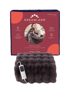Dreamland Hygge Days Luxury Faux Fur Electric Throw, Grey