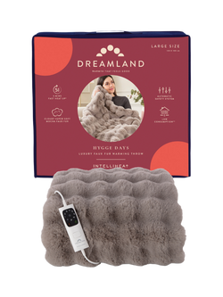 Dreamland Hygge Days Luxury Faux Fur Electric Throw, Mocha, Mocha