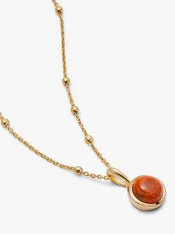 Daisy London Healing Stone Pendant Necklace, Gold/Coral