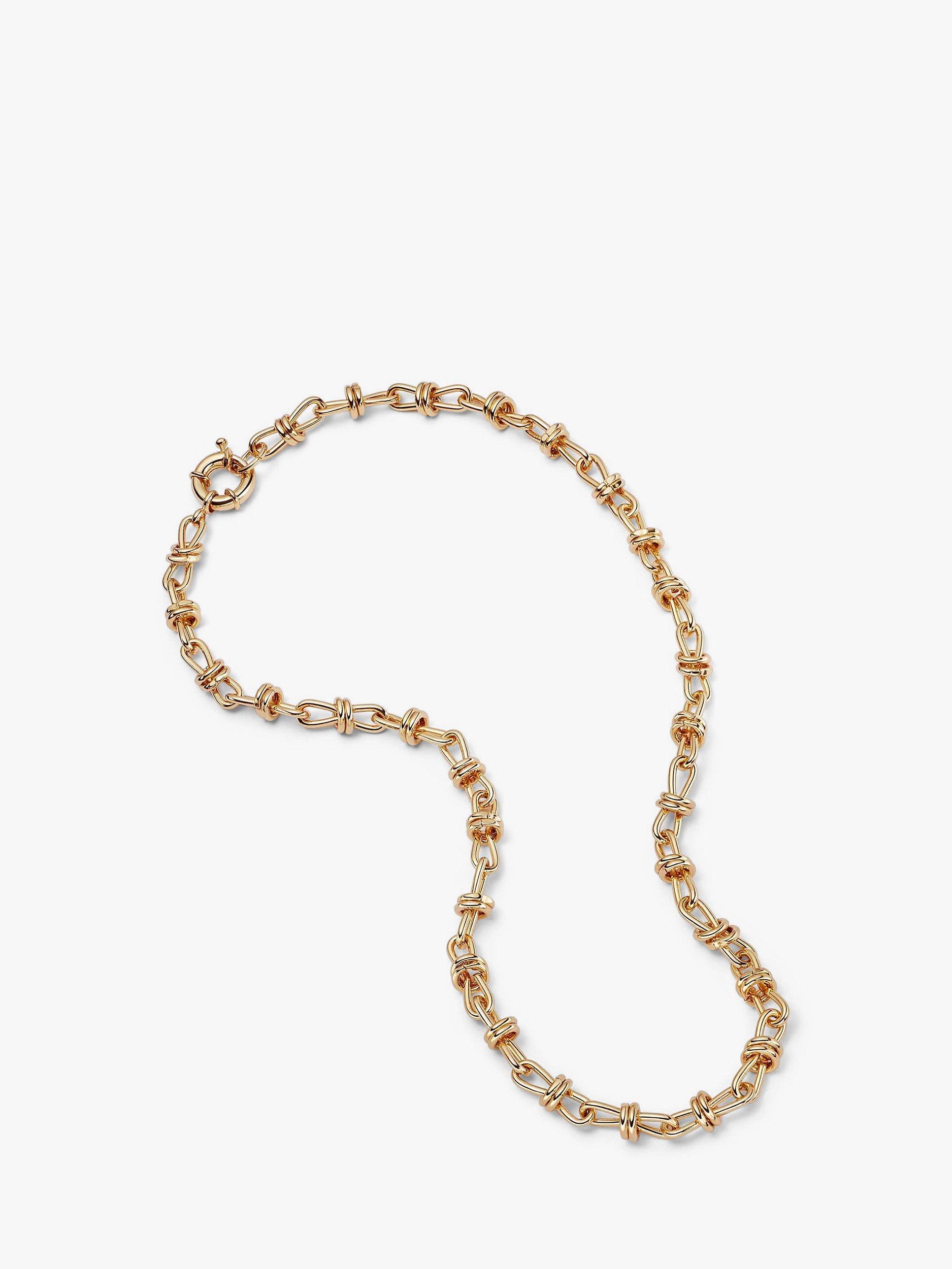 Product image 1 of 3, which shows Daisy London Daisy x Polly Sayer Knot Chain Necklace, Gold