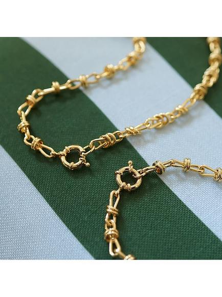 Daisy London Daisy x Polly Newman Knot Chain Necklace, Gold - view 2, Gold
