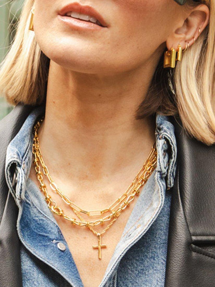 Product image 3 of 3, which shows Daisy London Daisy x Polly Sayer Knot Chain Necklace, Gold