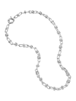 Daisy London Daisy x Polly Newman Knot Chain Necklace, Silver, Silver