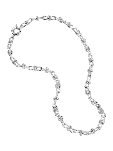 Daisy London Daisy x Polly Newman Knot Chain Necklace, Silver, Silver