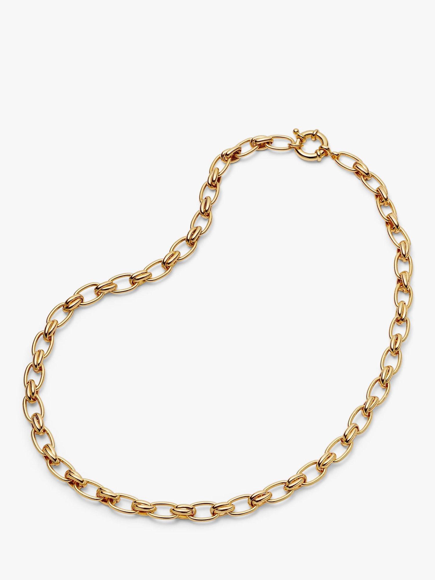 Product image 1 of 3, which shows Daisy London Daisy x Polly Sayer Vintage-Style Link Chain Necklace, Gold