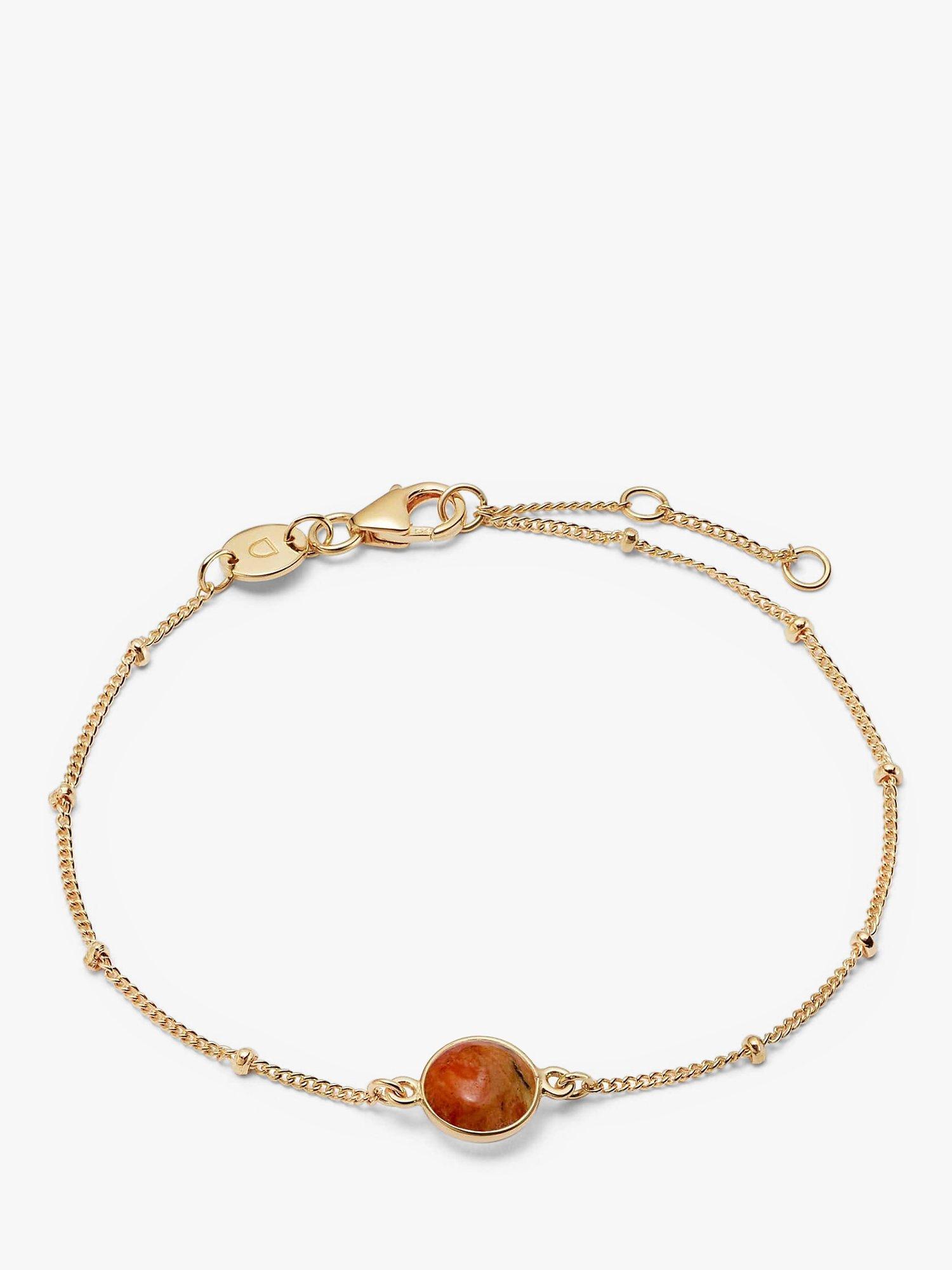 Product image 1 of 3, which shows Daisy London Healing Charm Chain Bracelet, Gold/Coral