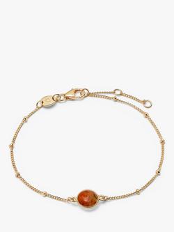 Daisy London Round Semi-Precious Healing Stone Bead Chain Bracelet, Gold, Gold