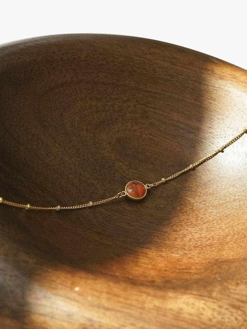 Product image 2 of 3, which shows Daisy London Healing Charm Chain Bracelet, Gold/Coral