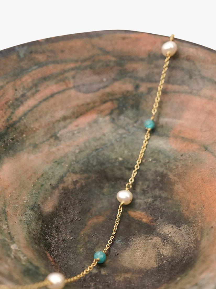 Product image 2 of 3, which shows Daisy London Pearl & Bead Bracelet, Gold