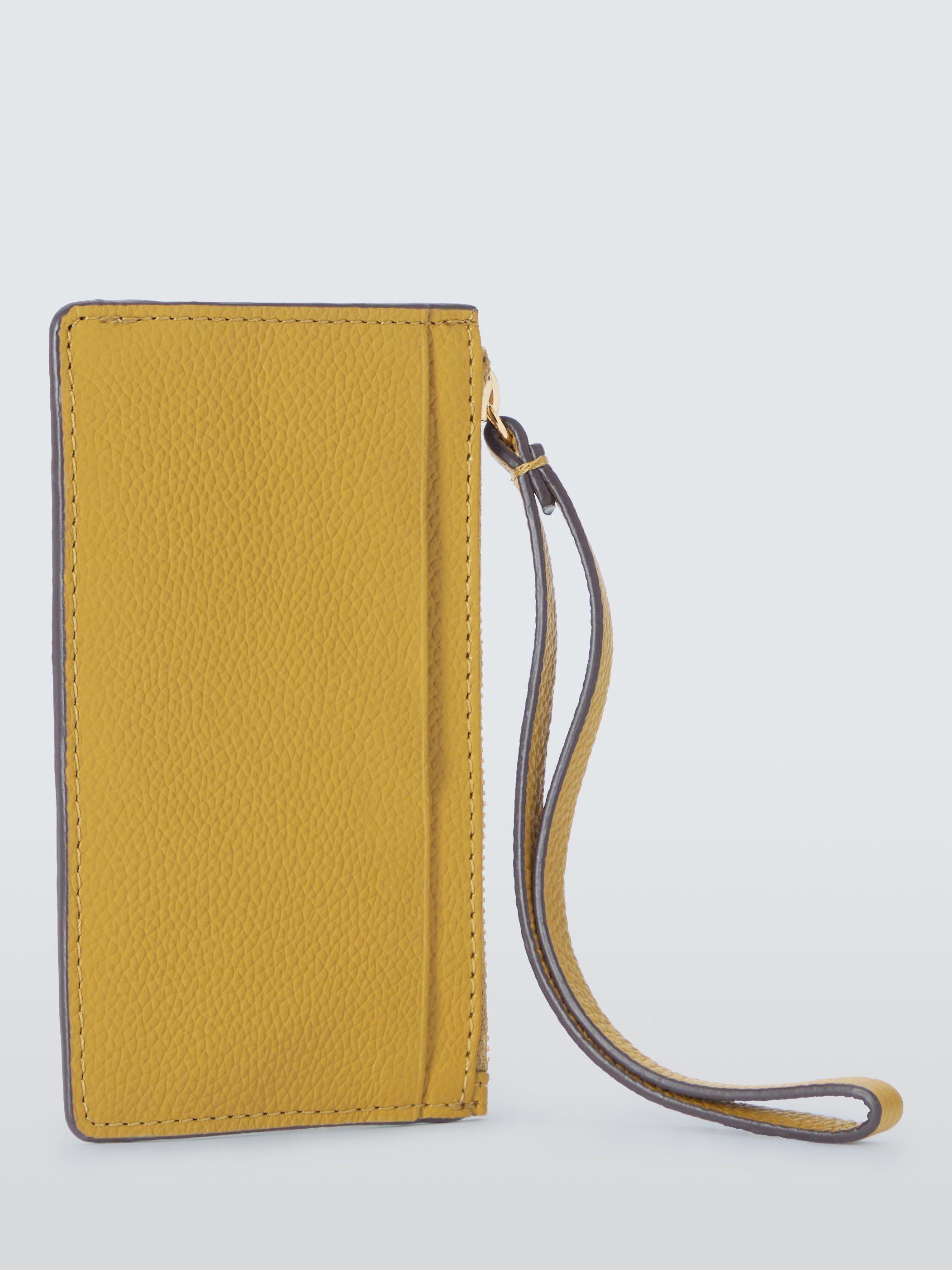 Product image 2 of 4, which shows John Lewis Zipped Leather Card Holder, Ochre