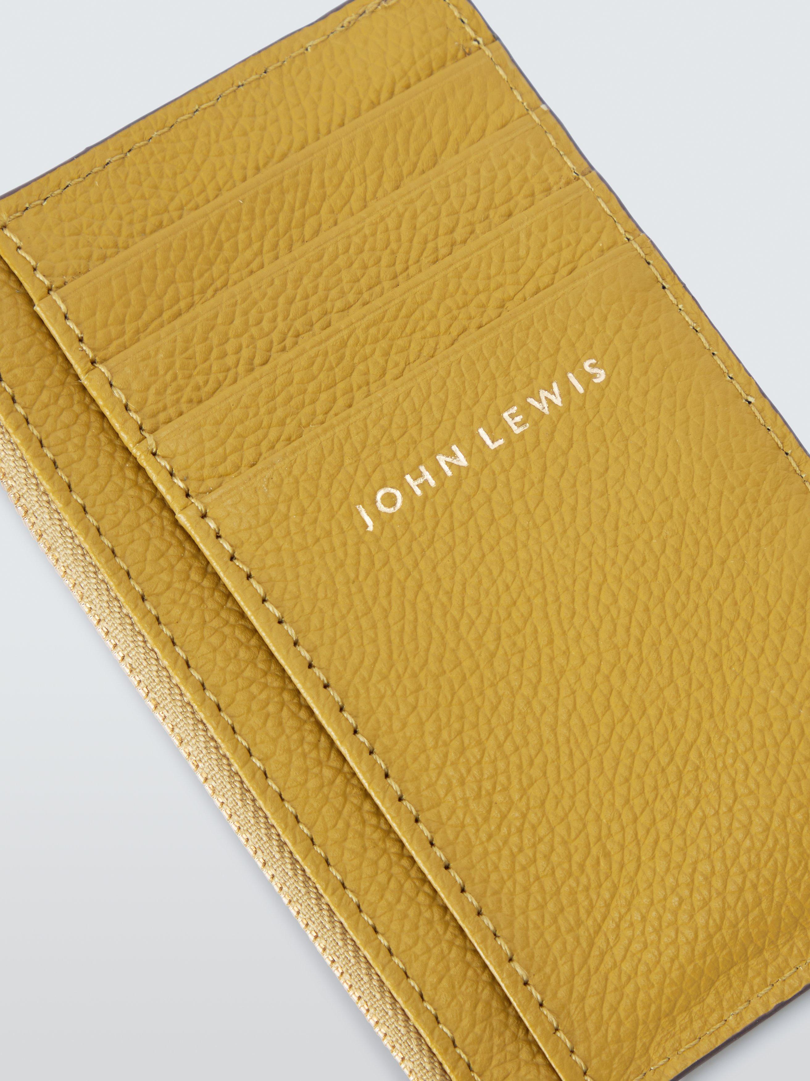 Product image 4 of 4, which shows John Lewis Zipped Leather Card Holder, Ochre