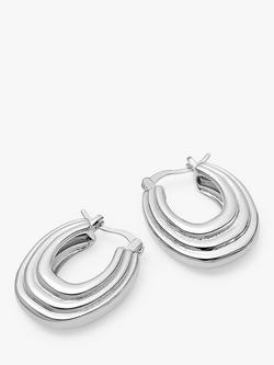 Daisy London Daisy x Polly Sayer Chunky Ridge Hoop Earrings, Silver