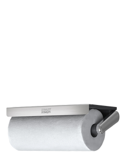 Joseph Joseph Under Shelf Kitchen Roll Holder, Brushed Steel, Brushed Steel