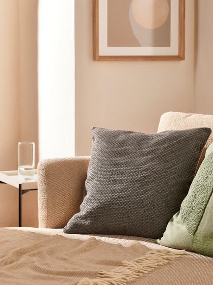 John Lewis Luce Textured Cushion - view 2, Grey