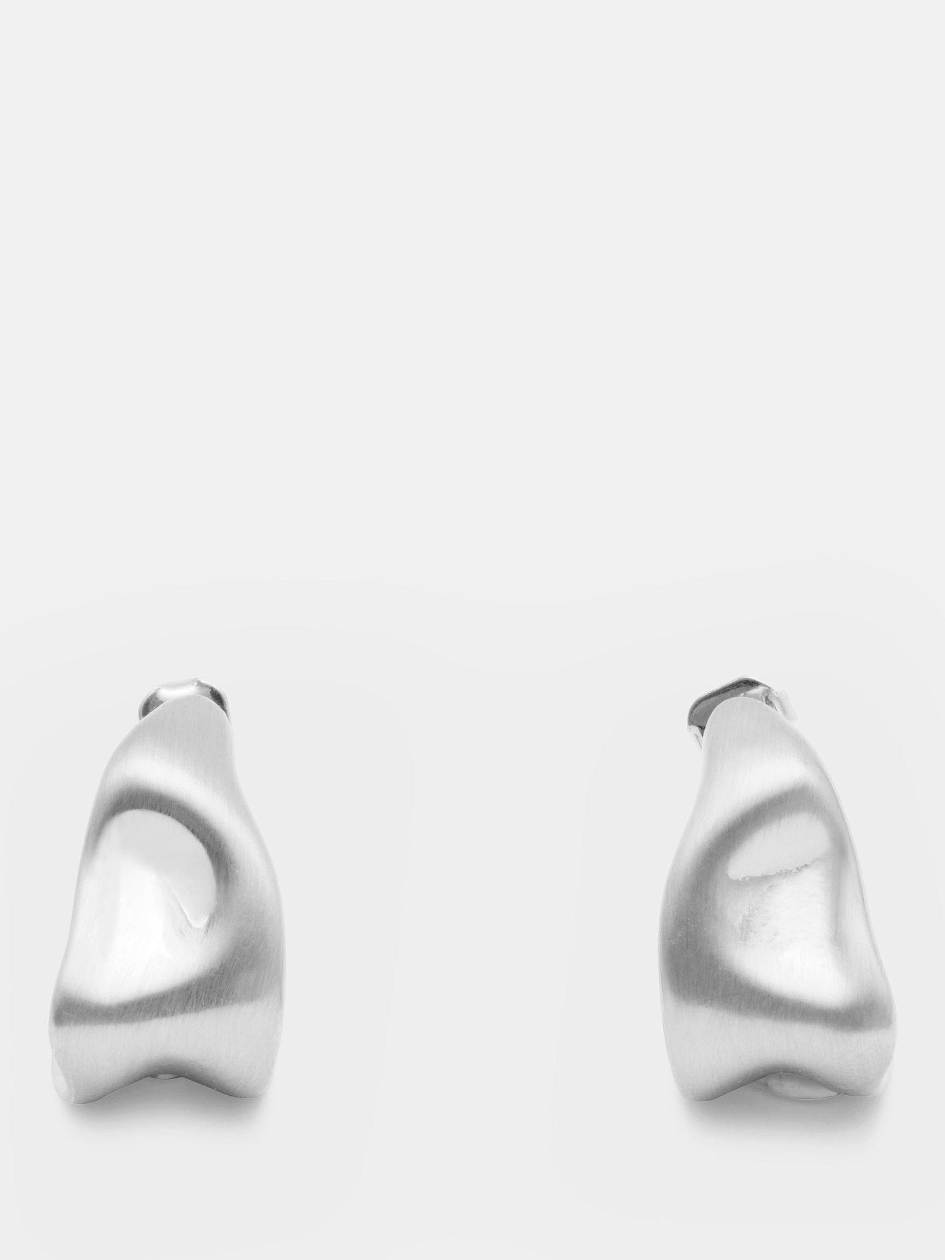 Product image 4 of 4, which shows HUSH Tally Irregular Hoop Earrings, Gold