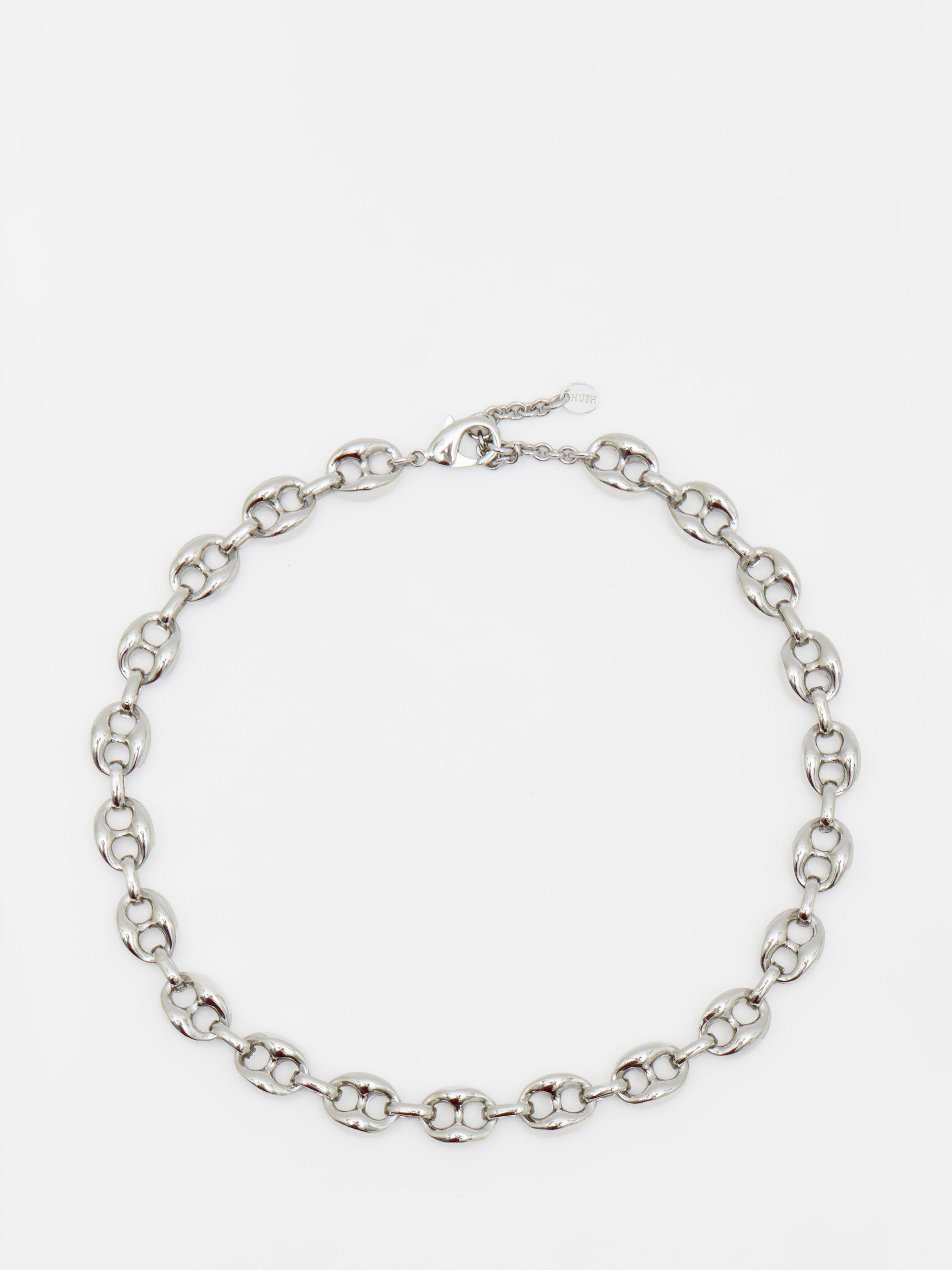 Product image 1 of 3, which shows HUSH Rima Collar Chain Necklace, Silver