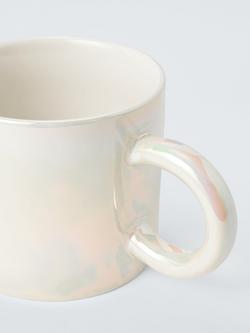 John Lewis Lustre Stoneware Mug, 360ml - view 2, Natural Pearl