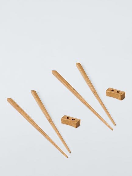John Lewis Chopsticks & Rest, Set of 2, FSC-Certified (Bamboo), Multi