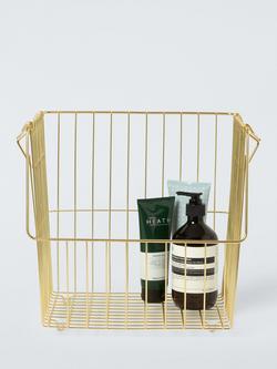 John Lewis Stacking Storage Basket - view 2, Gold