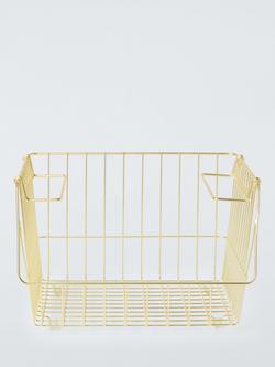 John Lewis Stackable Wire Storage Basket, Medium - view 2, Gold