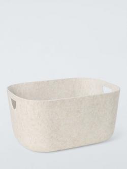 John Lewis Felt Storage Box, Medium, Ecru, Ecru