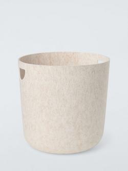 John Lewis Round Felt Storage Basket, Ecru, Ecru