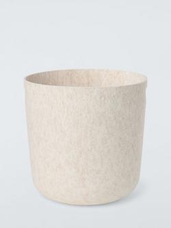 John Lewis Round Felt Storage Basket, Ecru - view 2, Ecru