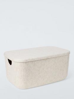 John Lewis Lidded Felt Storage Box, Ecru, Ecru