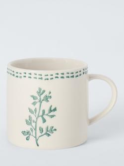 John Lewis X Deliciously Ella Herb Stoneware Mug, 300ml, Green, Multi Multi