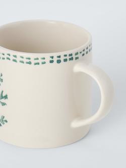 John Lewis X Deliciously Ella Herb Stoneware Mug, 300ml, Green - view 2, Multi Multi