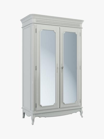 Laura Ashley Provencale 2 Door Mirrored Wardrobe, Dove Grey