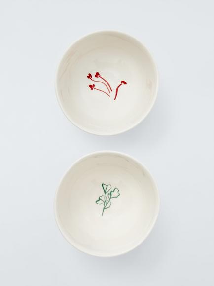 John Lewis X Deliciously Ella Stoneware Dip Bowl, Set of 2, 11.5cm, Multi - view 2, Multi