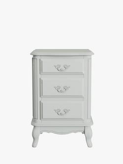 Laura Ashley Provencale 3 Drawer Bedside Table - view 2, Dove Grey