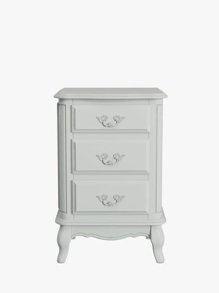Laura Ashley Provencale 3 Drawer Bedside Table - view 2, Dove Grey