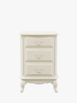 Laura Ashley Provencale 3 Drawer Bedside Table - view 2, Ivory