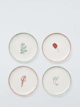 John Lewis X Deliciously Ella Stoneware Small Plate, Set of 4, 15cm, Multi