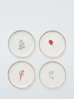 John Lewis X Deliciously Ella Stoneware Small Plate, Set of 4, 15cm, Multi, Multi
