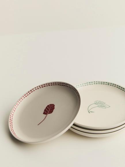 John Lewis X Deliciously Ella Stoneware Small Plate, Set of 4, 15cm, Multi - view 2, Multi